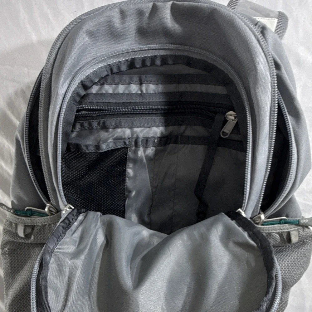 The North Face Jester 20L Backpack Gray White Nylon Laptop Bag Hiking Daypack